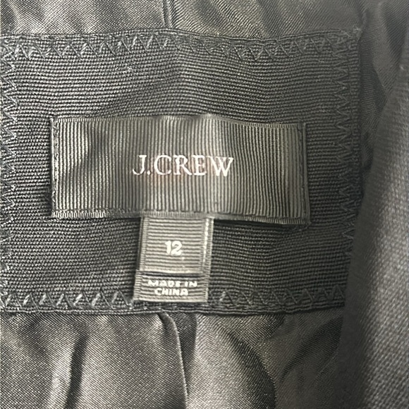 J. Crew Black Wool Button Front Blazer Padded Shoulders Womens Size 12 Business - Picture 6 of 15